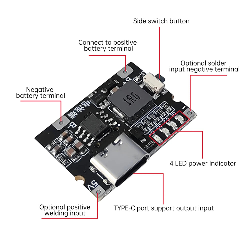 5V3A Charging And Discharging Integrated Module 3.7V4.2V Power Board Charging Protection Module Mobile Power Bank Accessories Oasis Select