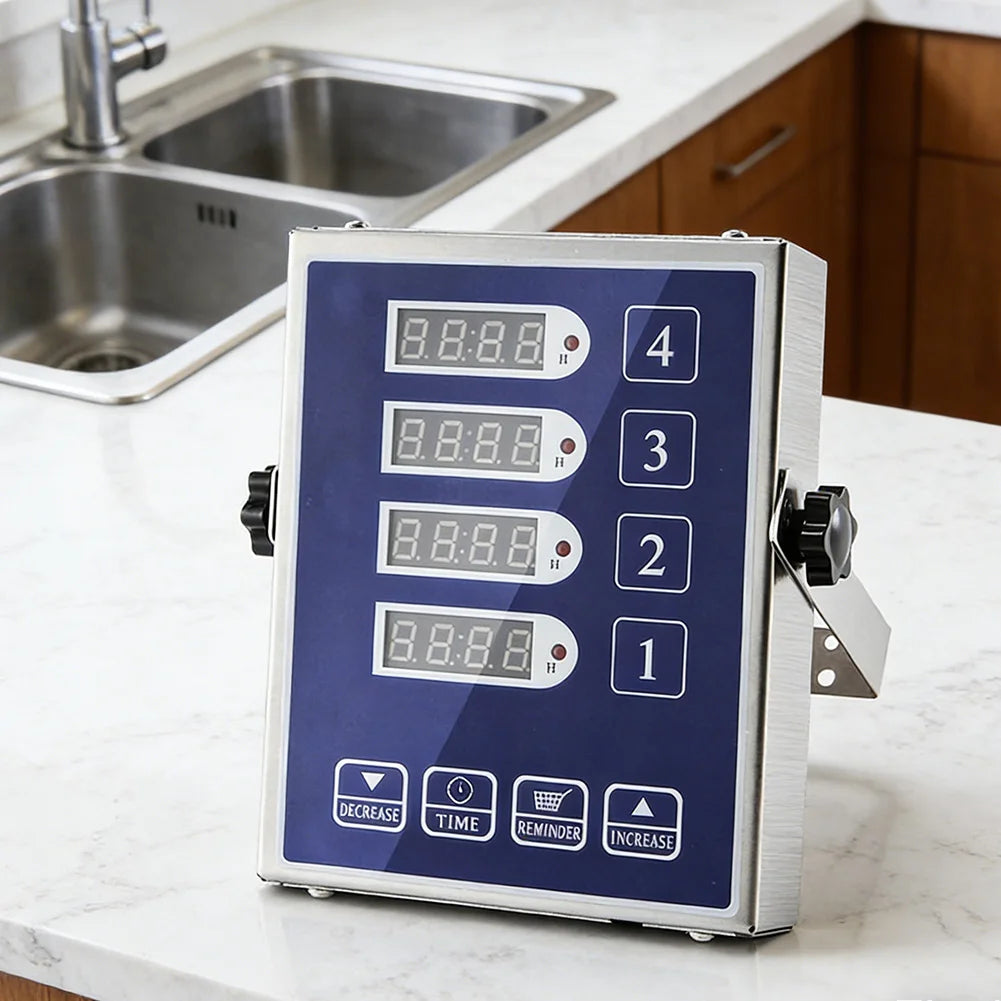 4-Channel Digital Kitchen Timer | LED Display & Loud Alarm