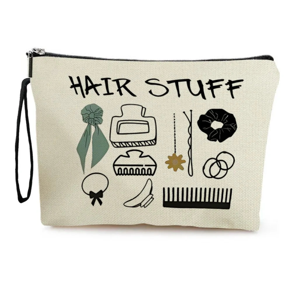 Portable Soft Travel Makeup Bags Canvas Water Proof Lipstick Bag Multifunctional Printing Charger Storage Bag Home Oasis Select 01