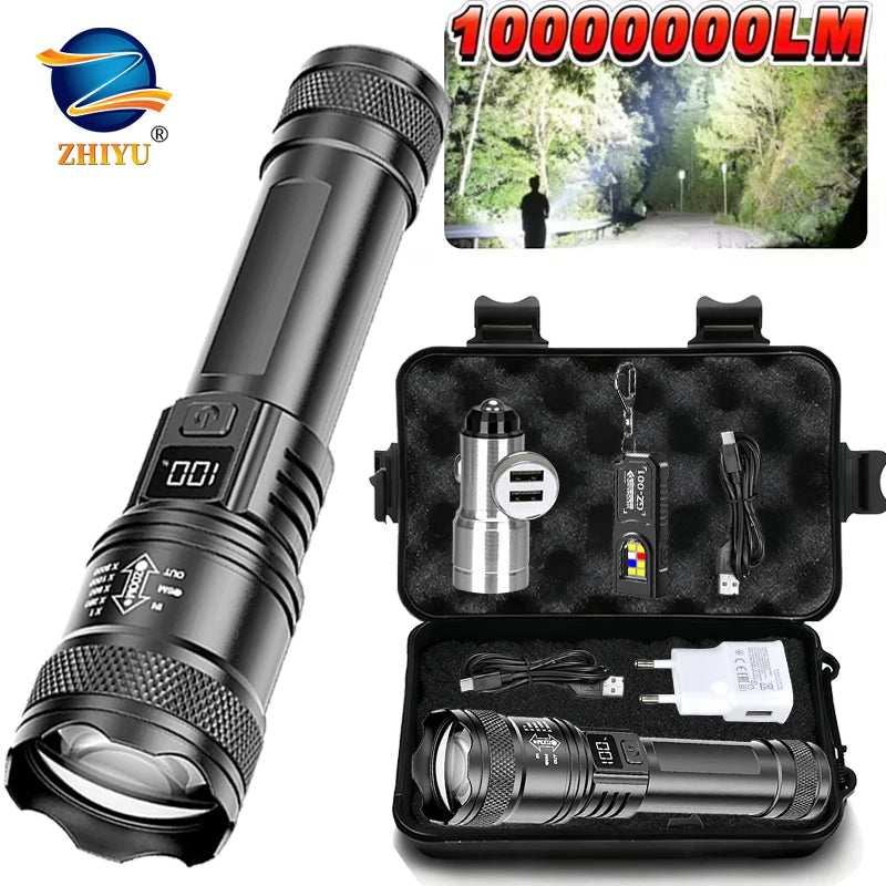 2000LM Tactical LED Flashlight | USB-C Rechargeable & Zoomable