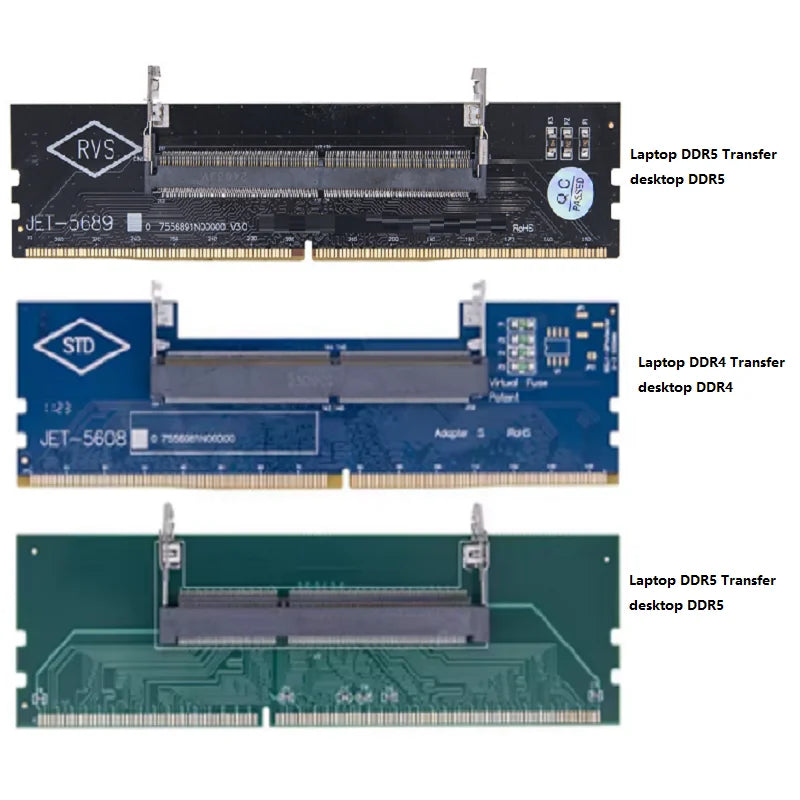 1PCS DDR5 DDR4 DDR3 Laptop to Desktop Memory Adapter Card Memory RAM Connector Adapter DIMM Card SO-DIMM To PC Computer Oasis Select