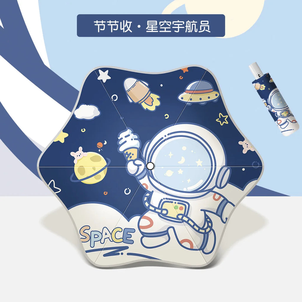 Folding Children's Umbrella Explosion-proof Anti-rebound Clear Umbrella Automatic Folding Sun Umbrella Oasis Select C