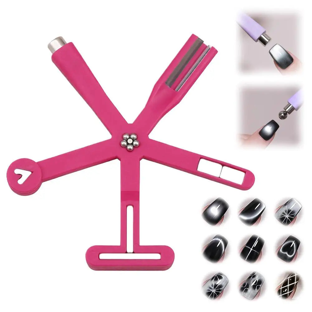8-in-1 Cat Eye Nail Magnet – Heart, Flower & Starfish Designs Cat Eye Nail Magnet Oasis Select pink
