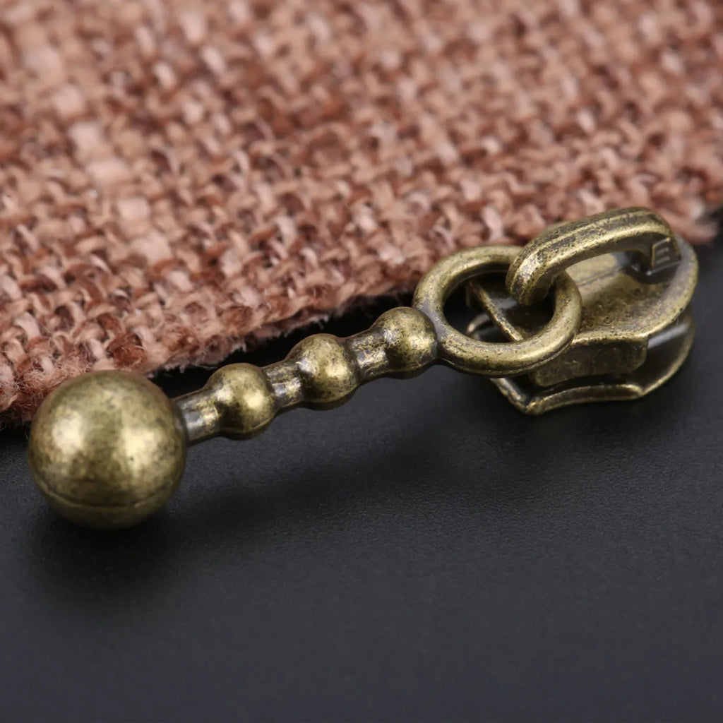 20Pcs 21mm Retro Design metal Zipper Sliders Antique Bronze Zipper Repair Craft Sewing Supplies Accessories DIY Craft Durable Oasis Select