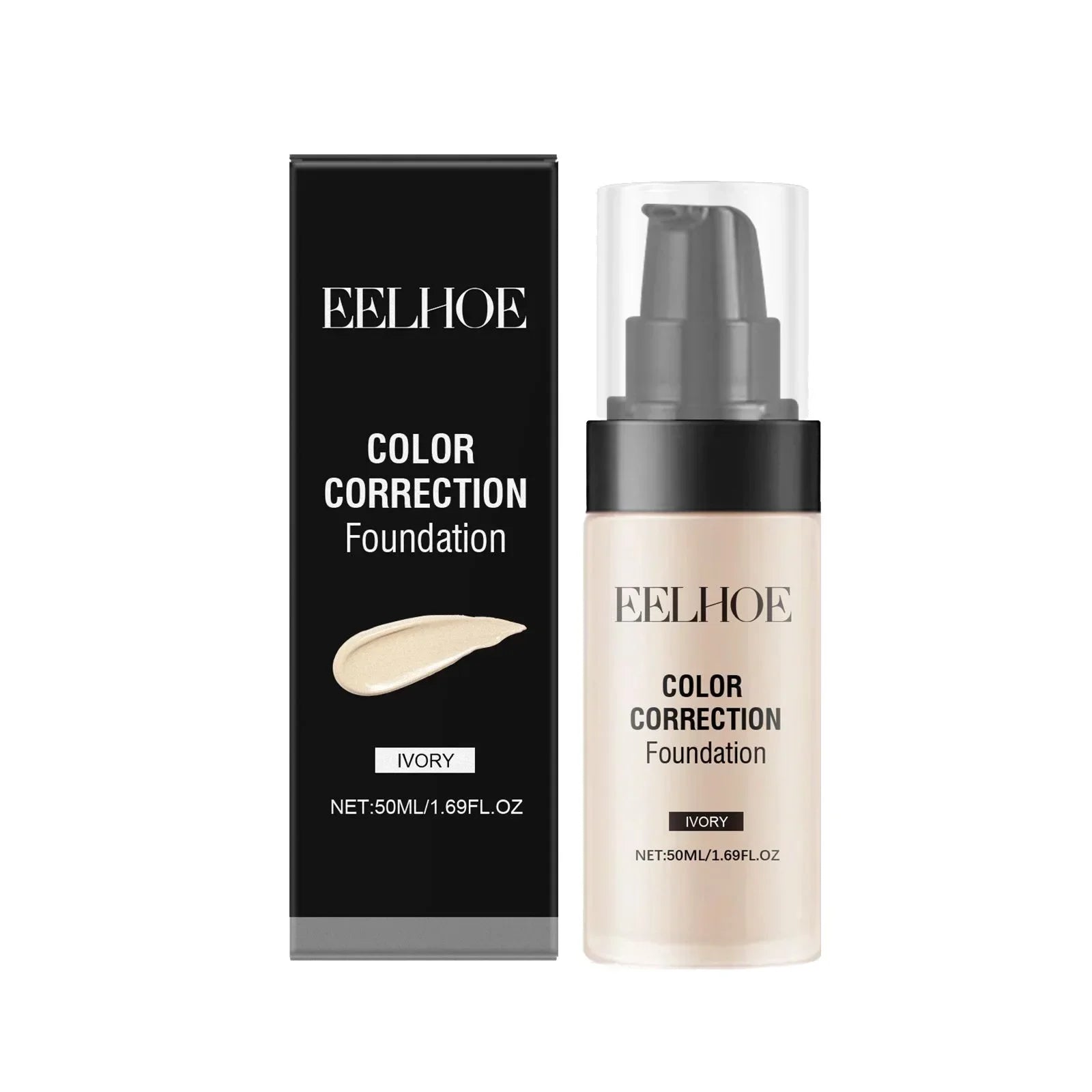 Eelhoe CC Cream Foundation 50ml – Matte Full Coverage BB Cream Liquid Foundation Oasis Select 1Pcs Ivory white