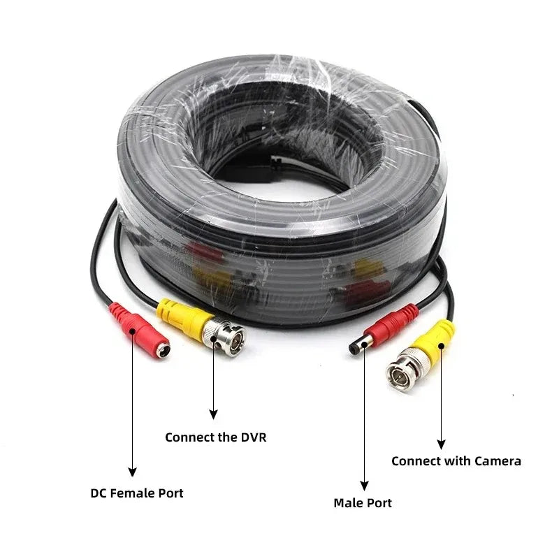 10M/32.8Foot BNC Cable BNC+DC Power Video Extension Cable for CCTV DVR Camera Video Power Supply Security Surveillance Accessory Oasis Select