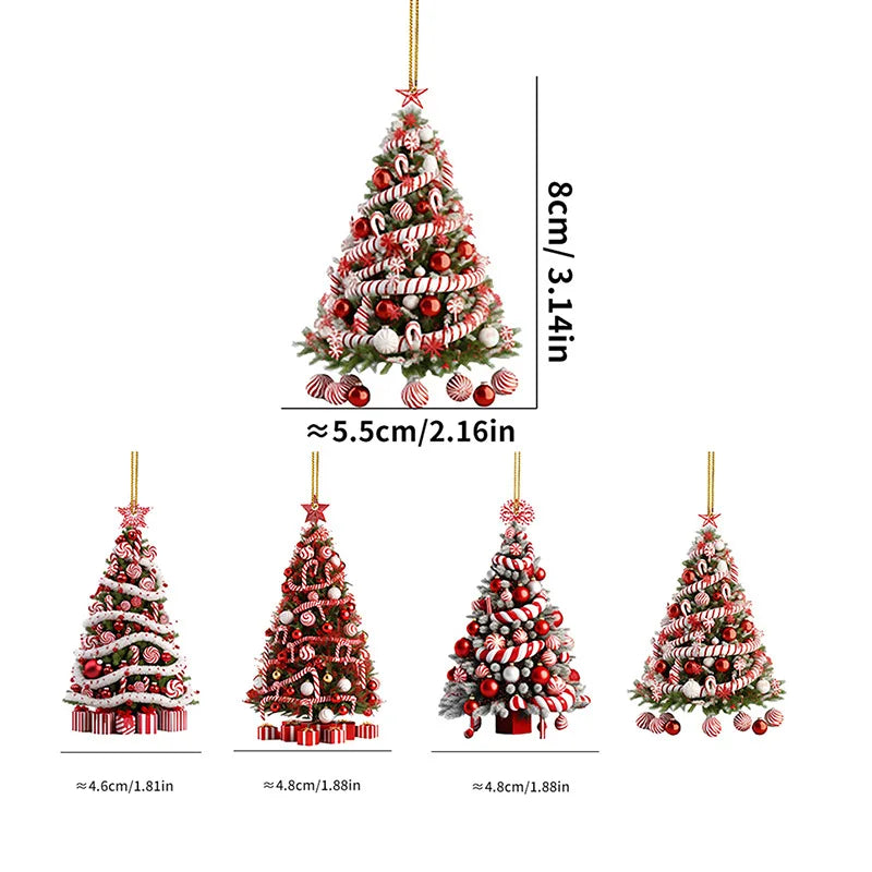 2D Acrylic Christmas Tree Ornament Pendant | 2025 Xmas Decor