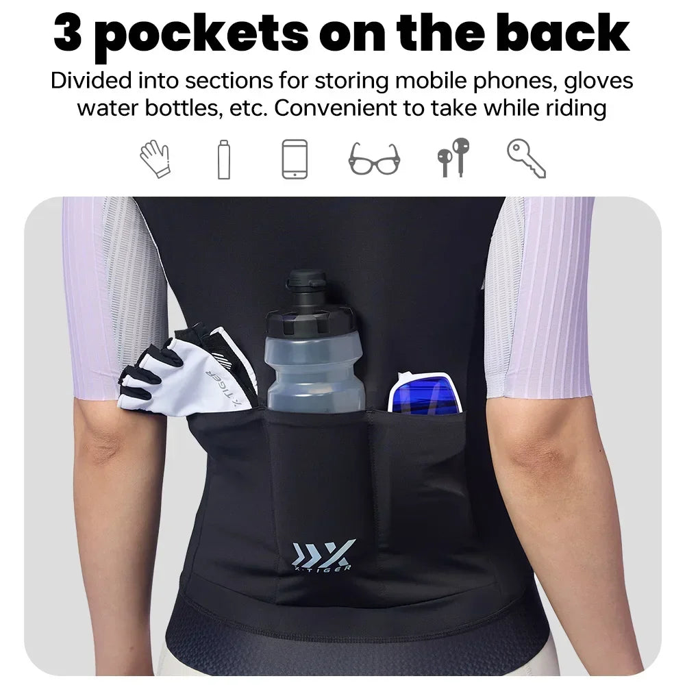 X-TIGER Women Cycling Jersey High Quality Breathable Bicycle Race Tops Short Sleeve 4 Colour Fashionable MTB Road Bike Jersey Oasis Select