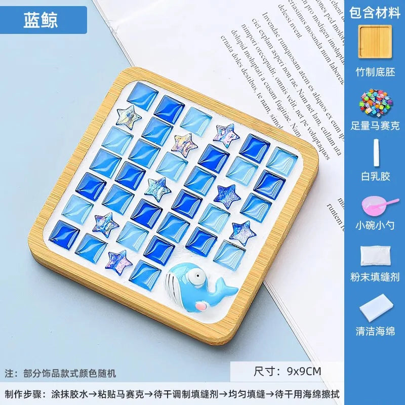 Mosaic Coasters DIY Creative Children's Handmade Material Pack Event New Year's Easter Handmade Diy Gifts Oasis Select Square O 9 9cm