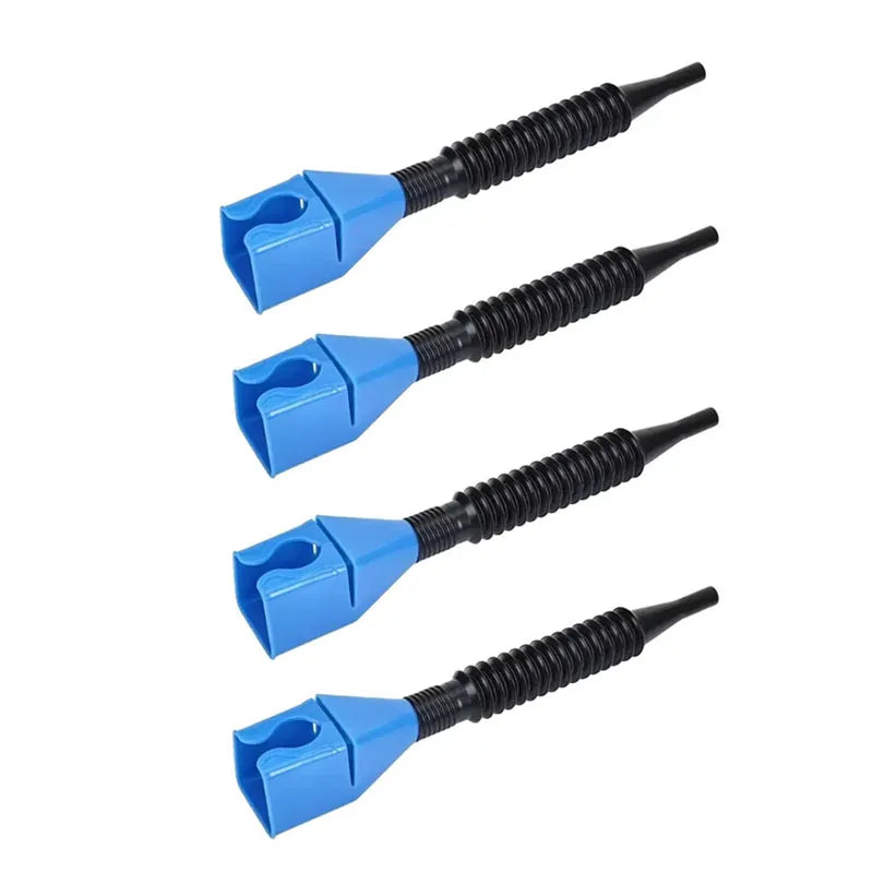 1/2/4/6pcs Blue Universal Plastic Multi-Function Wide Mouth Large Funnels Flexible Draining Tool Snap Funnel For Automotive Oil Oasis Select 4pcs