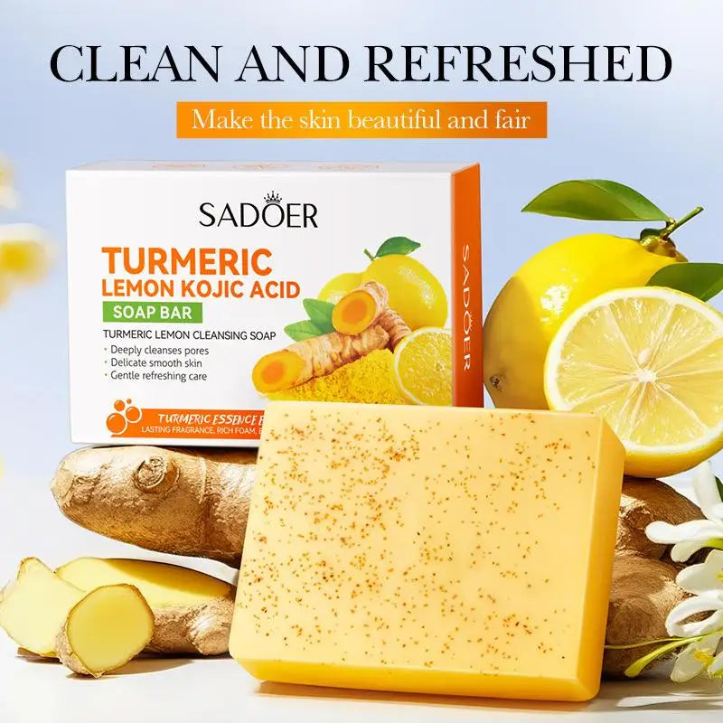 100g Kojic Acid Soap for Face, Turmeric Dark Spot Remover Soap Bar with Turmeric & Lemon & Hyaluronic Acid Gentle Moisturising Oasis Select