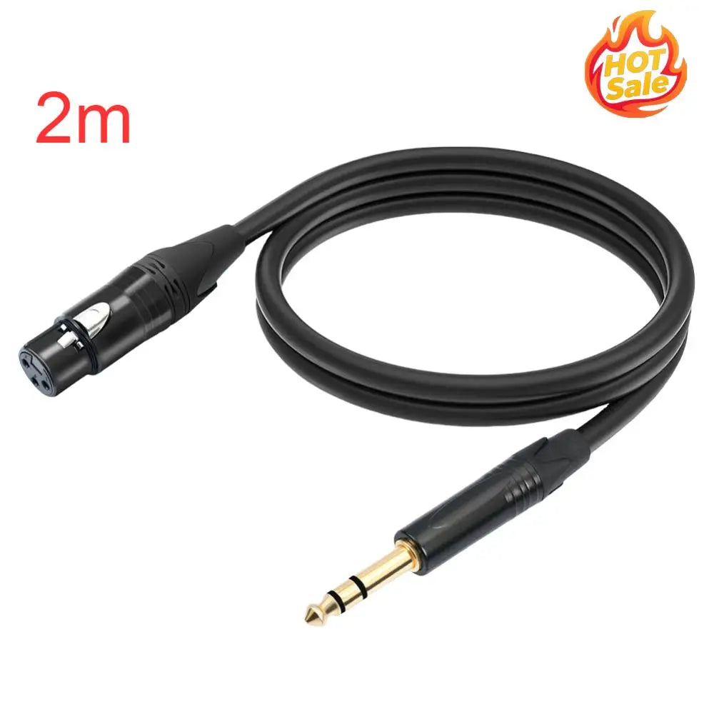 6.35mm 1/4inch TRS Male To XLR Female Audio Cable 1/2M 6.5 Mm 1/4 Inch To XLR Balanced Speaker Mic Cable for Microphone Mixer Oasis Select