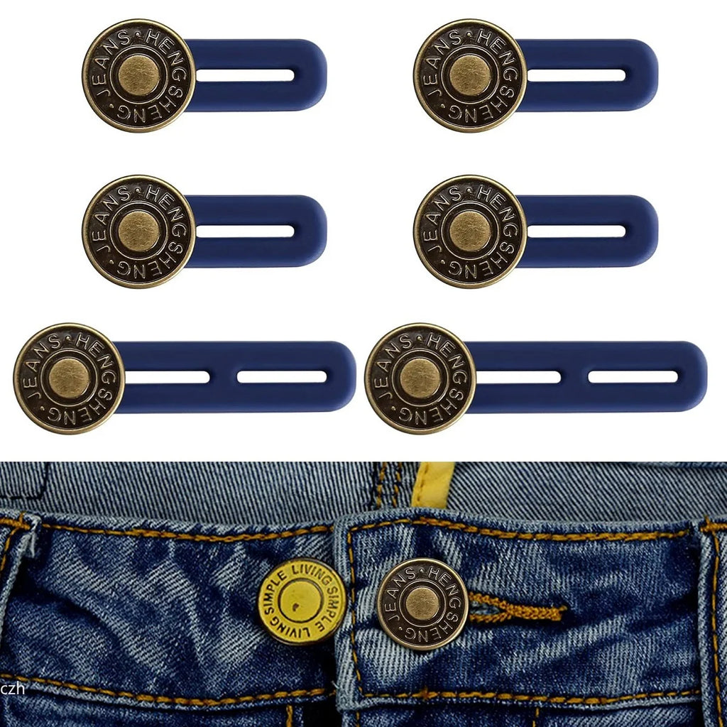 4/6pcs Jeans Button Extender Universal Pants Extender Button for Women Men Adjustable Elastic Waist Silicone Extender Buckle Set Oasis Select