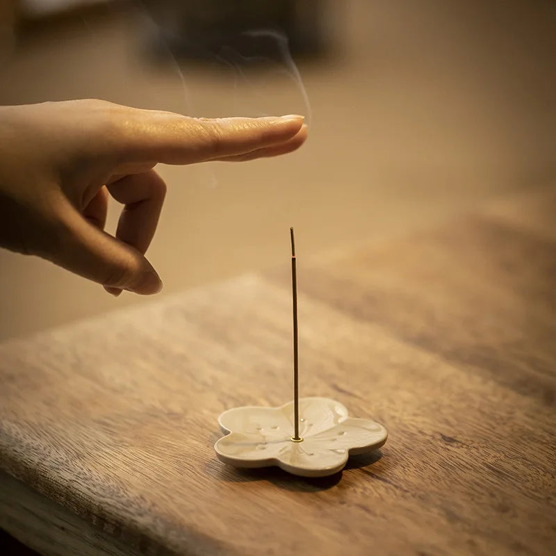 Flower Pattern Incense Stick Holder Incense Burner Stick Holder Line Plate Sandalwood Coil Base Studios Home Decoration Gift Oasis Select