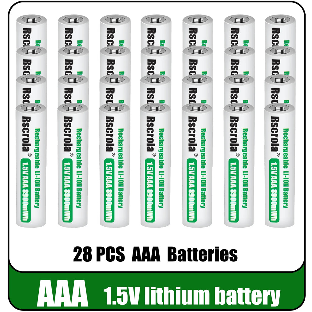 Universal Rechargeable 1.5V AAA 8900mWh Lithium ion Battery Fast charging with Charger for Camare Clock Mouse Fan Electric Toys Oasis Select 28 PCS Batteries 1.5V China Mainland