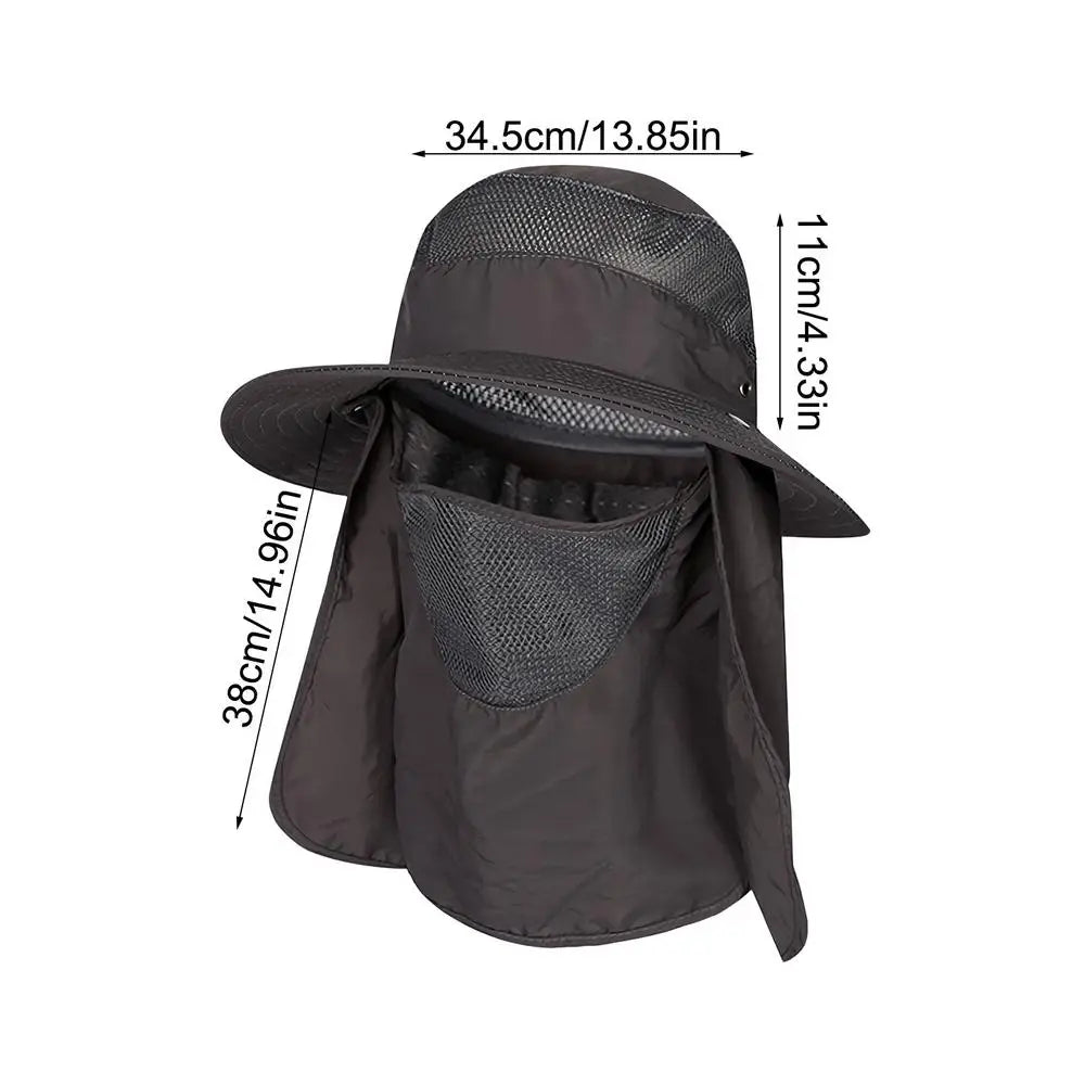 Sun Hats UV Guard Face Neck Cover Fishing Sun Protection Cap Bucket Hats Sun Hat Sun Protection for Fishing Hiking Beach Oasis Select Dark Gray