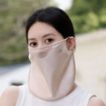 Ice Silk Women Face Mask UV Defense Elegant Neck Cover Lightweight Outdoor Sun Protection for Driving Oasis Select Pink
