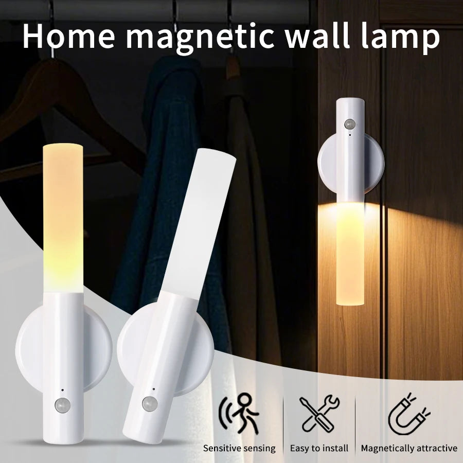 Motion Sensor LED Night Light – Rechargeable Magnetic Wall Lamp Motion Sensor Night Light Oasis Select