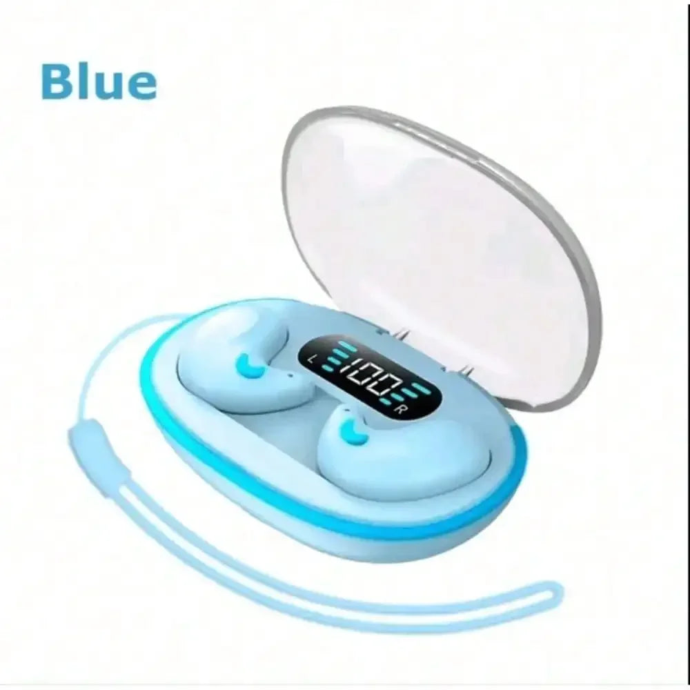 X55Pro Sleeping Bluetooth Earbuds Wireless Bluetooth Earphones Waterproof Hi-Fi Stereo Earpods with Mic Fro all smartphone Oasis Select blue