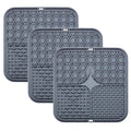 Food Grade Silicone Pet Dog and Cat Anti-Choking Slow Eating Tableware Tray Licking Mat Licking Plate Pet Yogurt Placemat Oasis Select grey-3pcs 15.5cmX15.5cm