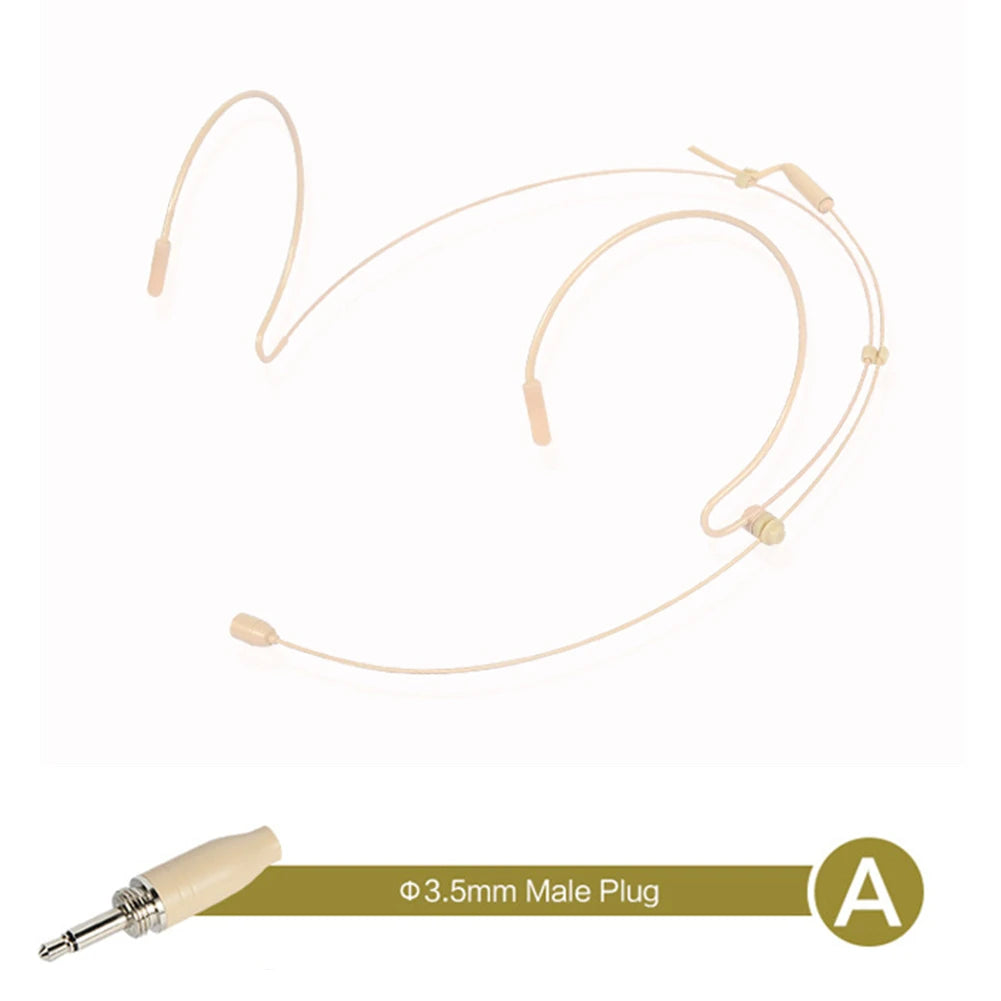 Double-Earhook Headset Microphone Headworn Omnidirectional Condenser Cartridge Microphone For Sennheiser For Shure Wireless Oasis Select A