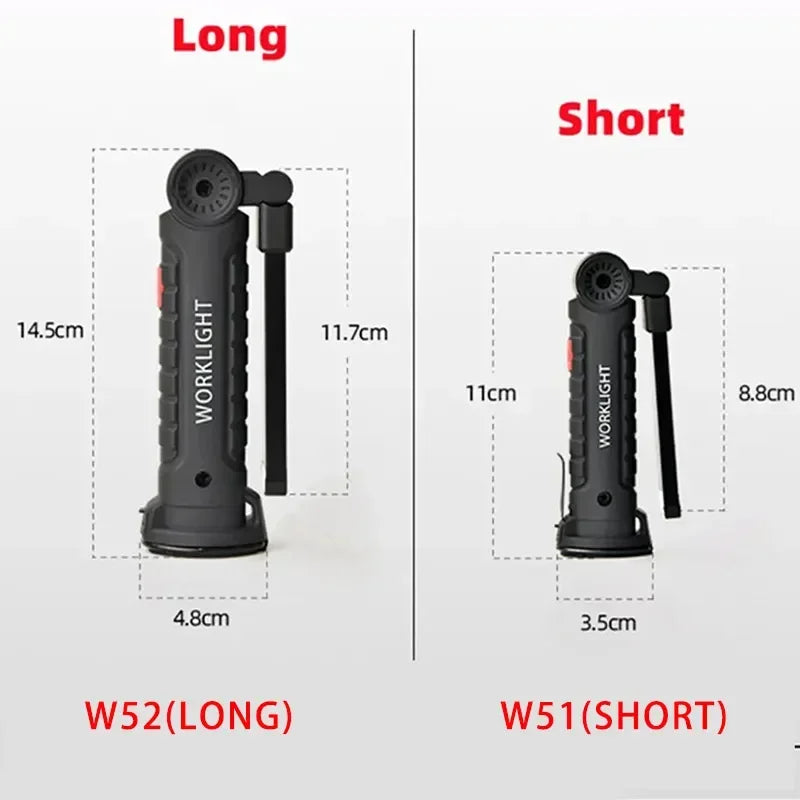 USB Rechargeable COB LED Flashlight | Magnetic, 5 Modes
