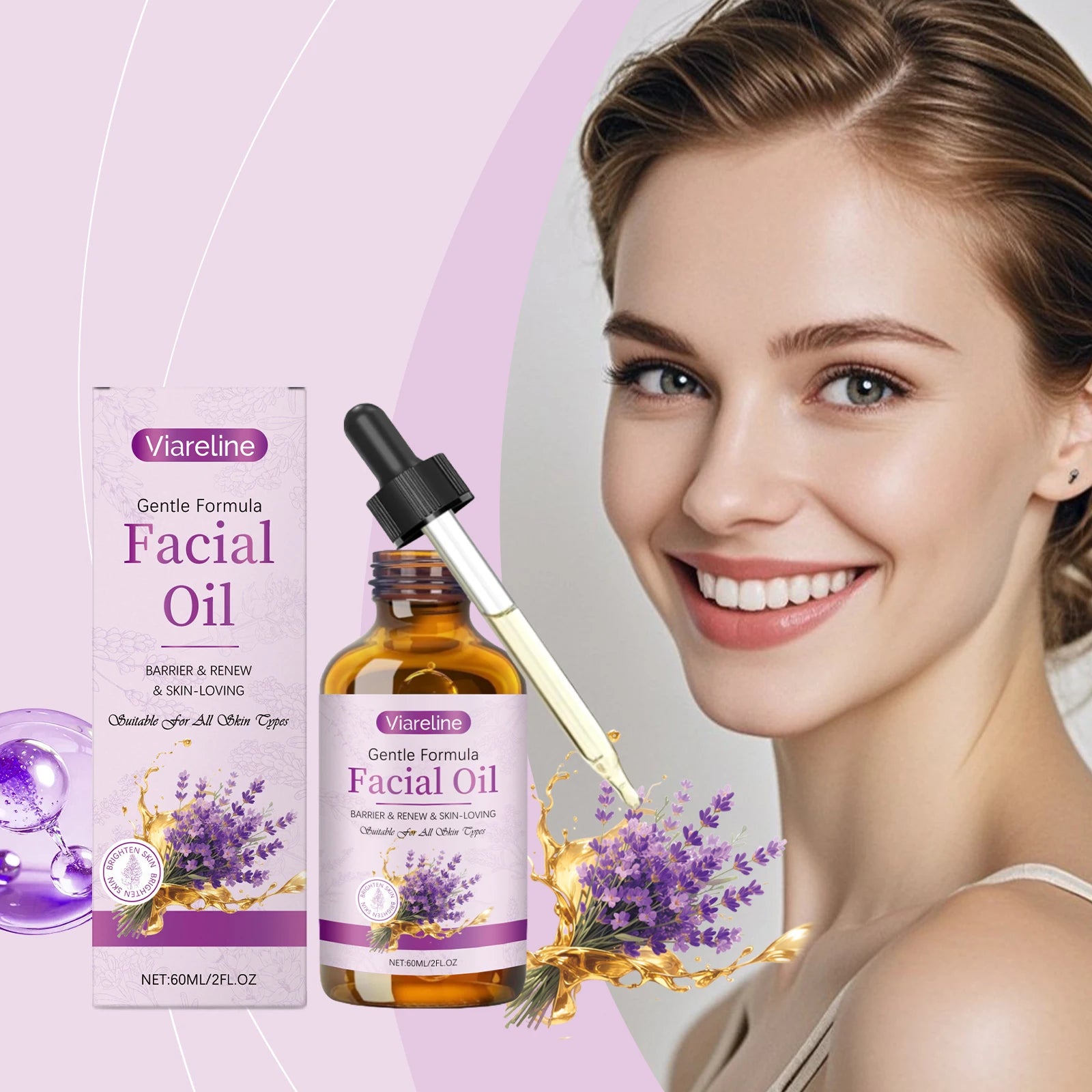Lavender Facial Moisturizing Oil - Nourishing Facial Oil for Enhancing Complexion Radiance and Gentle Skincare Oasis Select