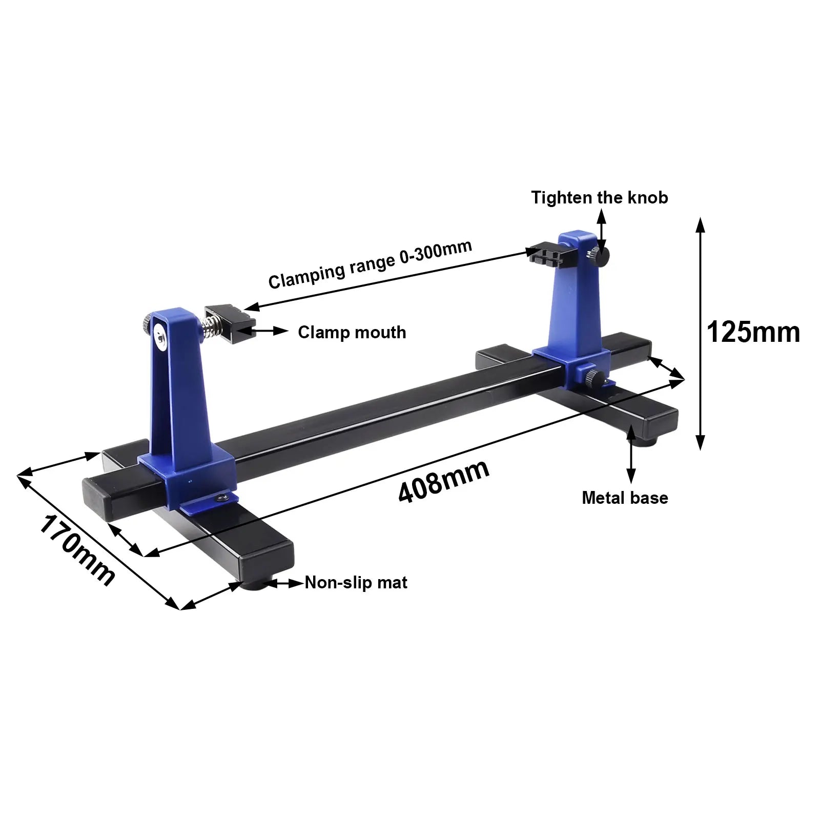 0-300mm Adjustable PCB Holder 360° Rotation Printed Circuit Board Soldering Assembly Stand Clamp Repair Tools Oasis Select