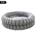 Pet Nest Straight Rabbit Fur Double-Layer Round Cat and Dog Nest Mat Winter Warm Universal Dog Mattress Oasis Select Gray 60cm