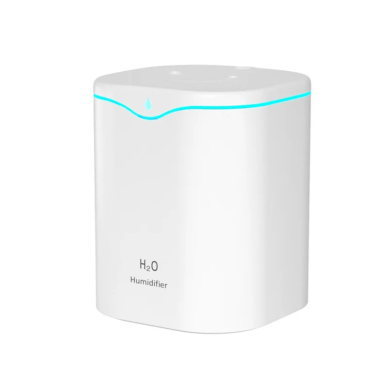 2000ML USB Air Humidifier Double Spray Port Essential Oil Aromatherapy Humificador Cool Mist Maker Fogger Purify for Home Office Oasis Select White
