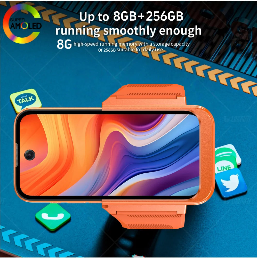 Smartwatch Android 12.0 Min Smart Watch Phone 2000Mah Battery 800W HD Dual Camera Amoled GPS WIFI NFC Video Call Sim Card Slot Oasis Select