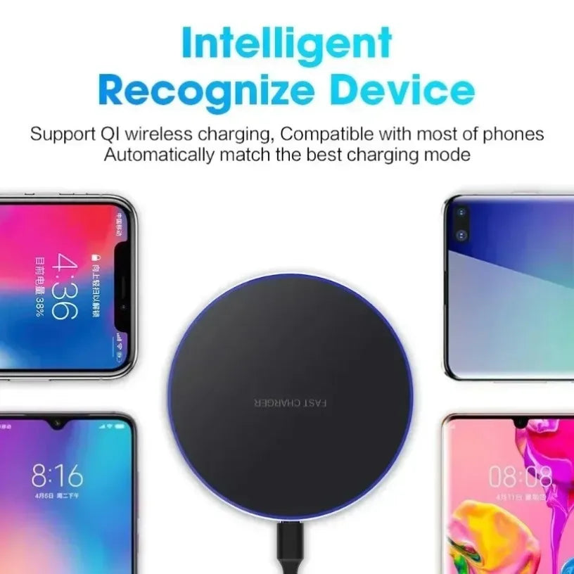 Wireless Charger Lightweight Desktop Phone Pad For iPhone 16 15 14 13 12 Pro Max Samsung Xiaomi Cell Phone Fast Charging Station Oasis Select