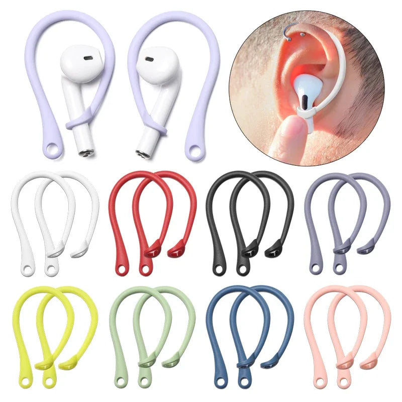 1 Pair Silicone Anti-lost Ear Hook for Apple AirPods 1 2 3 Pro Sports Anti-drop Ear Hook Wireless Earphone Ear Hook White Black Oasis Select