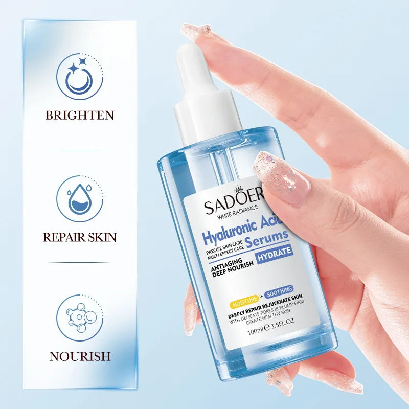 SADOER Hyaluronic Acid Face Serum – Firming & Hydrating 100ml Facial Serum Oasis Select