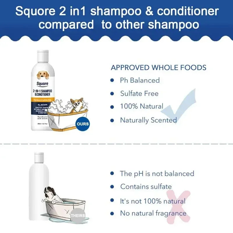 Puppy Shampoo And Conditioner 2 In 1 Natural Moisturizing Shampoo Moisturizing Dog Shampoo For Sensitive Skin PH Balanced Oasis Select