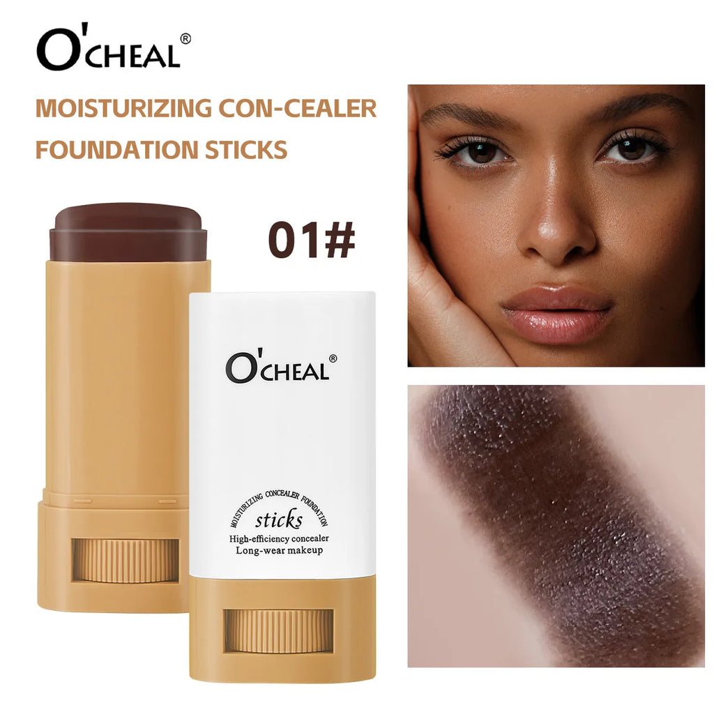 Waterproof Concealer Stick Lightweight Foundation Long Lasting Moisturizing Cover Blemishes Natural Finish Brightening Makeup Oasis Select 01