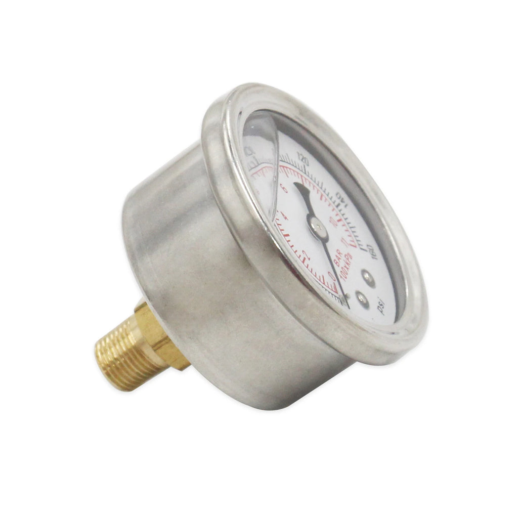 0–160 PSI Liquid-Filled Fuel Pressure Gauge | 1/8 NPT AN6 Fuel Pressure Gauge Oasis Select