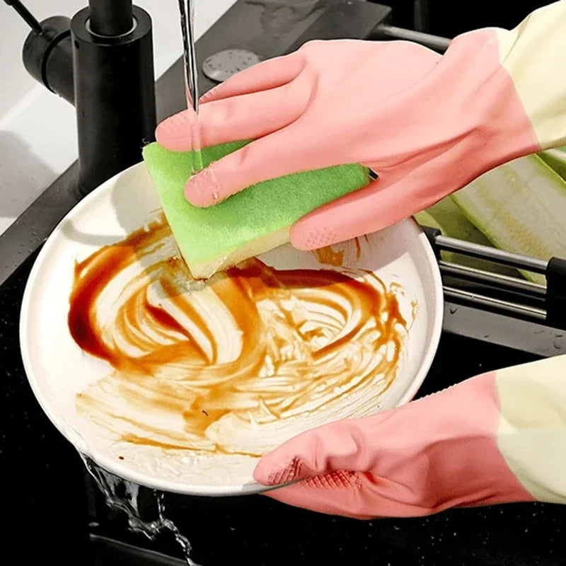 Thickened Kitchen Gloves, Dishwashing Gloves Wear-resistant, Suitable For Dishwashing, Cleaning And Household Rubber Gloves Oasis Select