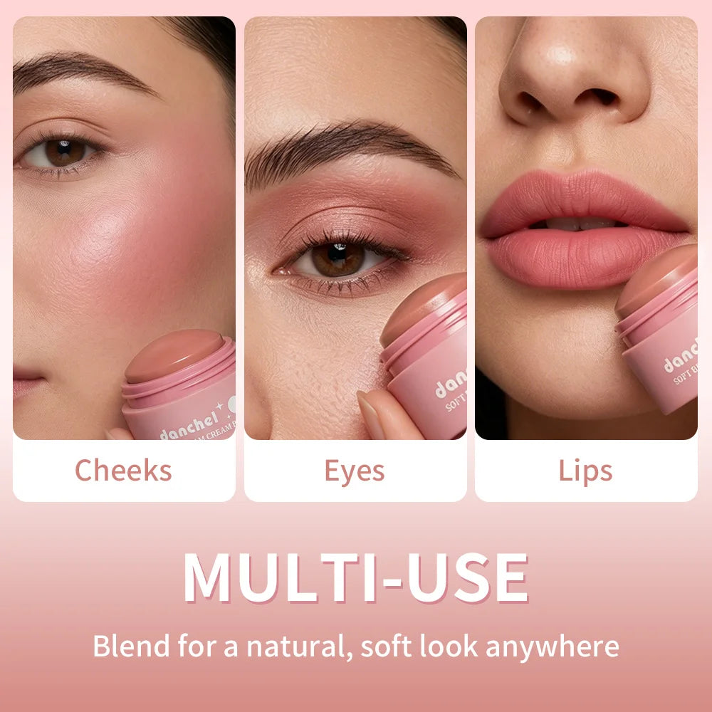 Soft Cream Blush Makeup Long-Wearing Smooth Creamy Texture Pigmented Multi-Use Blushes for Cheek Lips Eyes Cosmetics Natural Fin Oasis Select