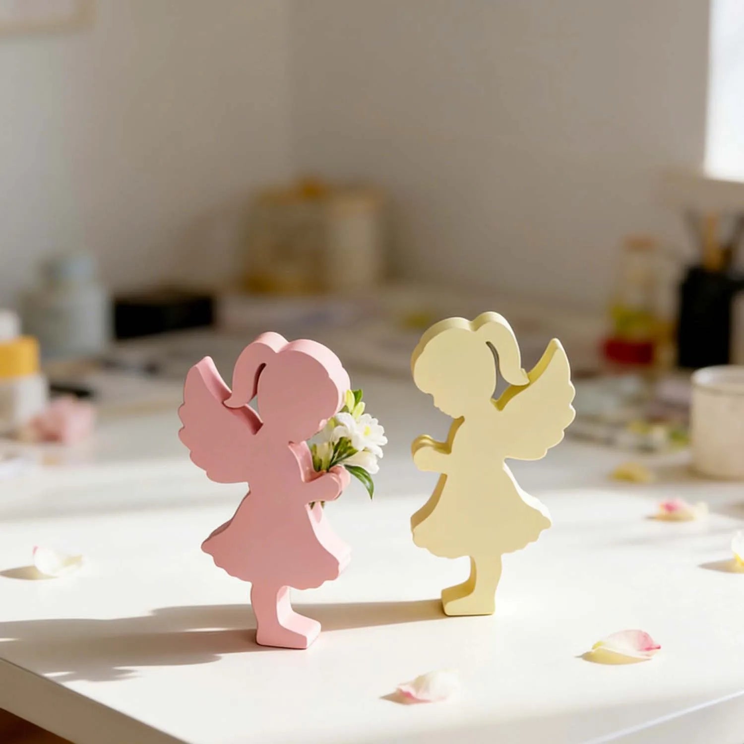 Little Angel Flower Arrangement Silicone Mold Handmade Soap Candle Plaster Resin Craft Decoration Mould Oasis Select