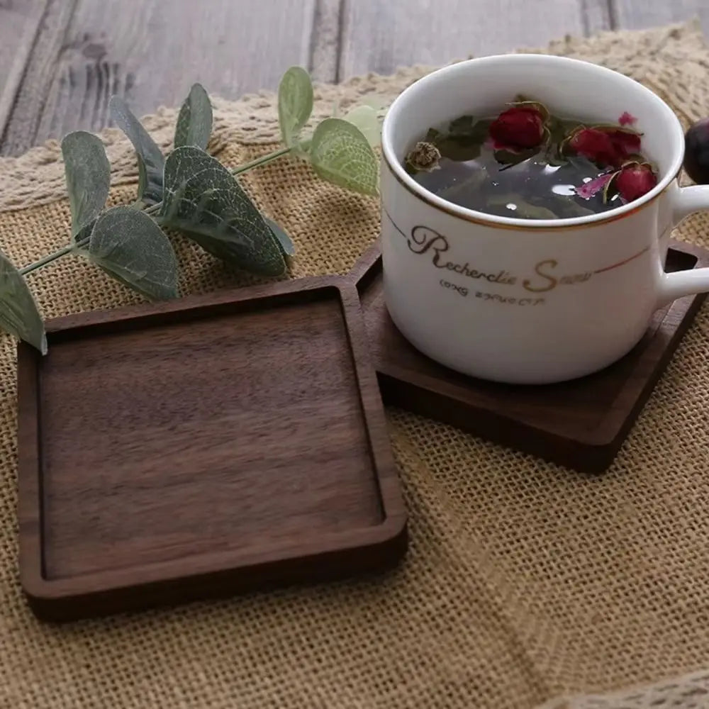 Wood Bamboo Coasters | Heat-Resistant Tea & Coffee Cup Mats