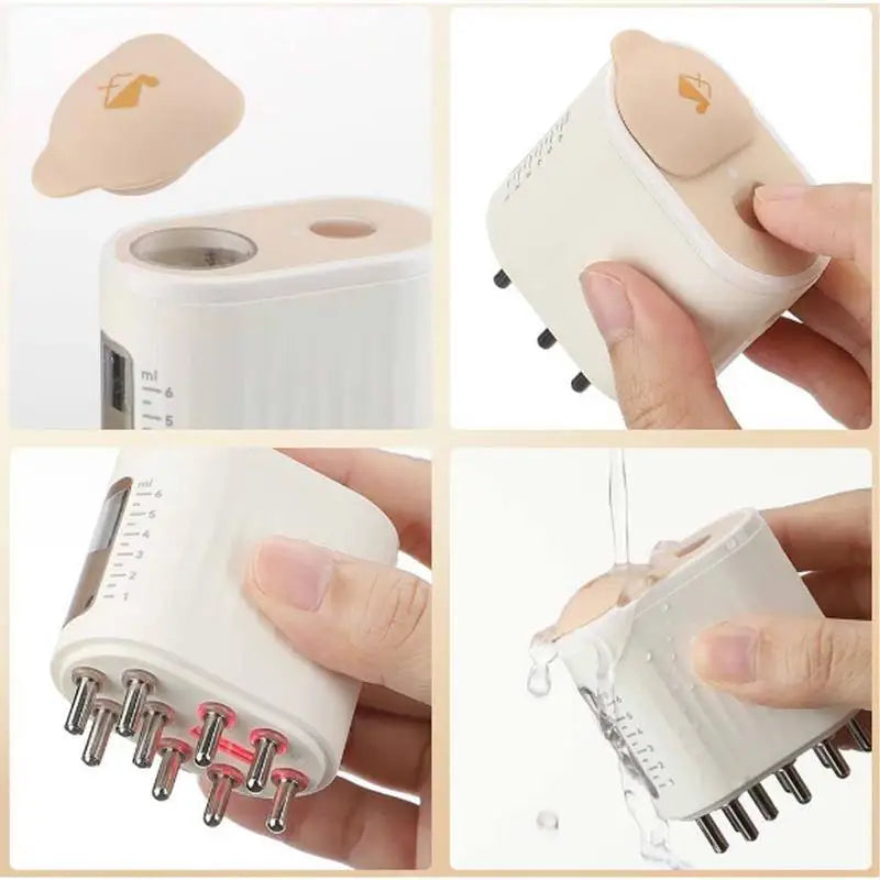 Electric Scalp Massager Hair Oil Applicator Brush Hair Regrowth Styling Solution Guide Comb Hair Scalp Treatments Tool brush Oasis Select