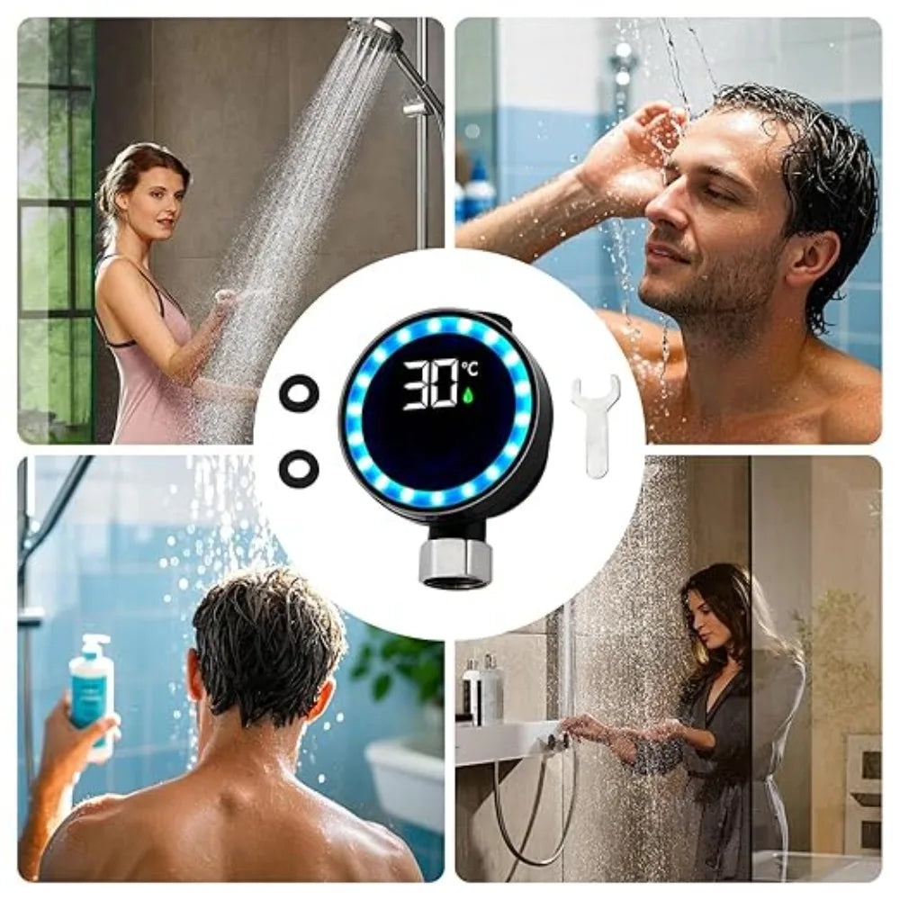 Shower LED Water Thermometer with Temperature Display for Household Gauge Sensing Accessories Oasis Select
