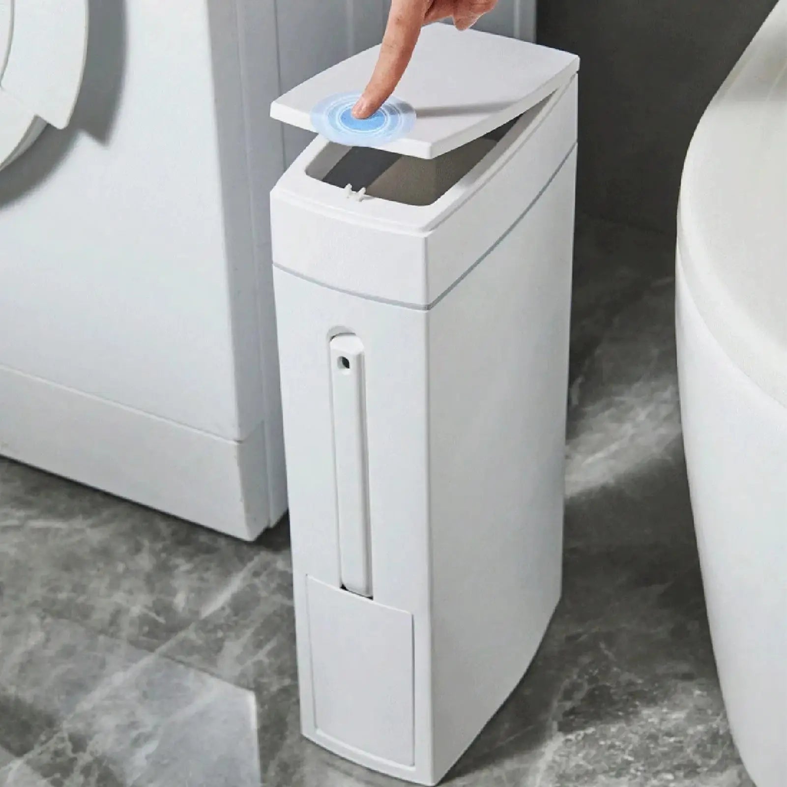 Bathroom Trash Can Bathroom Trash Can Toilet Brush Combo Save Space Small Trash Can Lid Bathroom Accessories Narrow Garbage Can Oasis Select