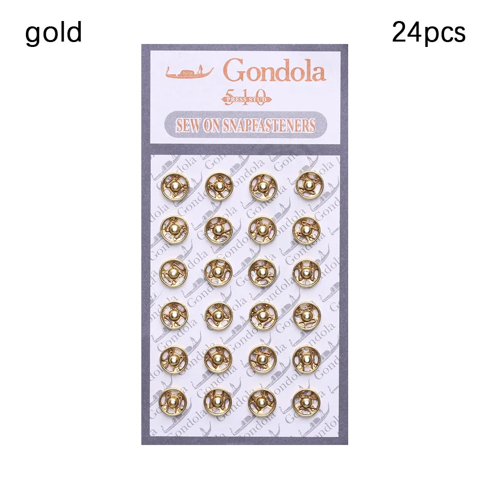 10/24pcs Cute Girl Gift Invisible Snap Craft Metal Buckles DIY Clothes Mini Buttons Clothing Sewing Buckle Oasis Select Gold 10pcs
