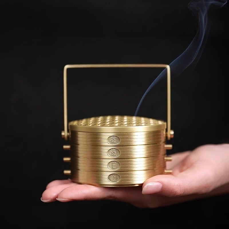 Brass Incense Tray Censer for Home Use Agarwood Censer Creative New Chinese Style Indoor Censer Ornament Oasis Select