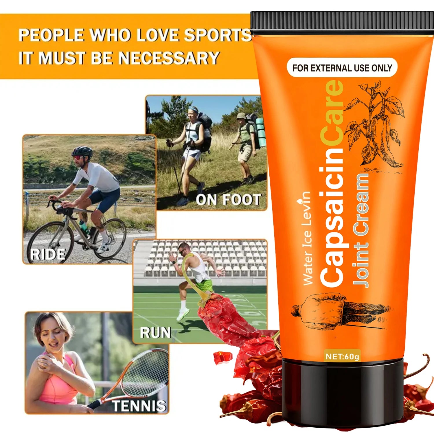 Capsaicin Care Joint Cream for Targeted Relief & Moisturizing with Glucosamine & Vitamin C. Oasis Select