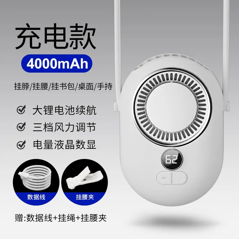 URGGU Bladeless Neck Fan – USB Rechargeable Portable Cooler