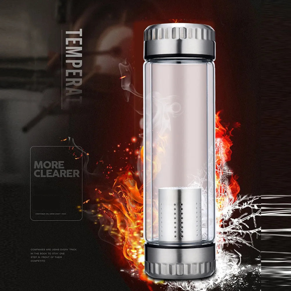 Double Wall Glass Tea Bottle with Filter – 320ml & 420ml
