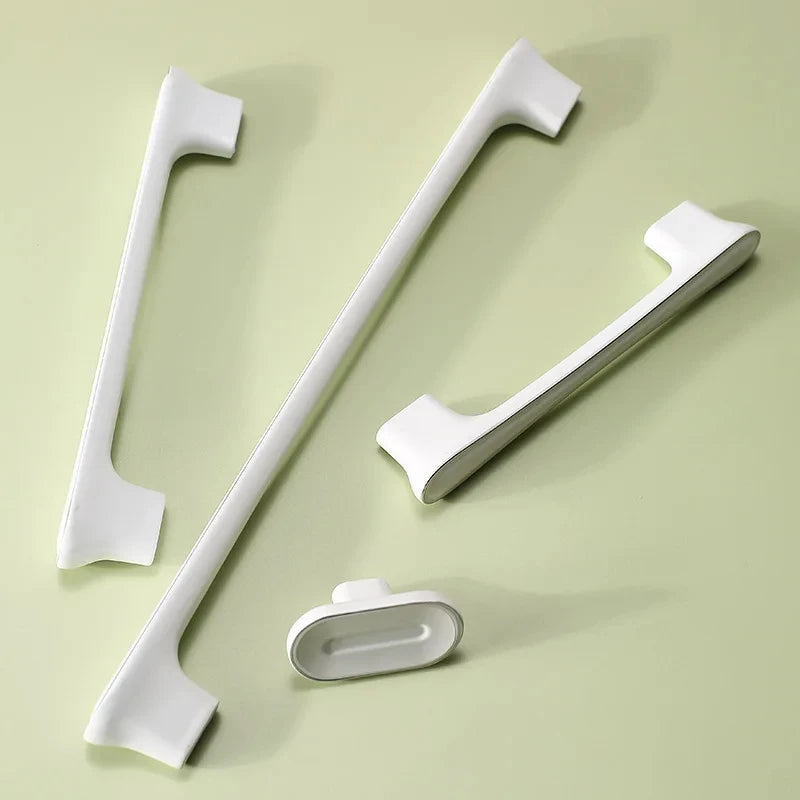 Aluminum Alloy Wardrobe Drawer Door Handles Kitchen Drawer Dresser Furniture Knobs Hardware Modern Simple White Cabinet Handle Oasis Select